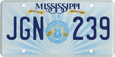 MS license plate JGN239