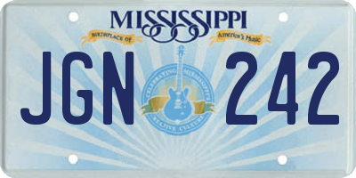 MS license plate JGN242