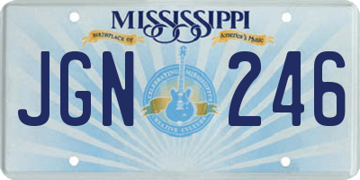 MS license plate JGN246