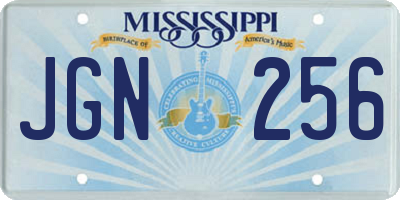 MS license plate JGN256