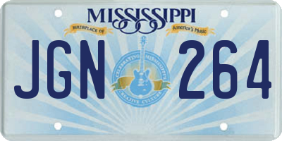 MS license plate JGN264