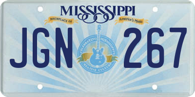 MS license plate JGN267