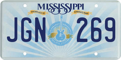 MS license plate JGN269