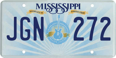 MS license plate JGN272