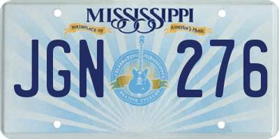 MS license plate JGN276