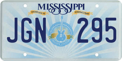 MS license plate JGN295