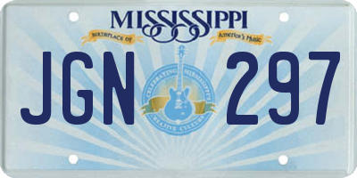 MS license plate JGN297