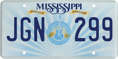 MS license plate JGN299