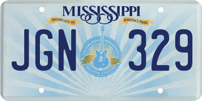 MS license plate JGN329