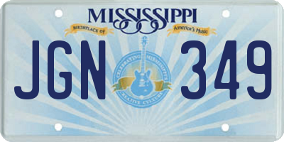 MS license plate JGN349