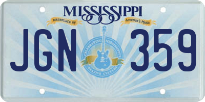 MS license plate JGN359