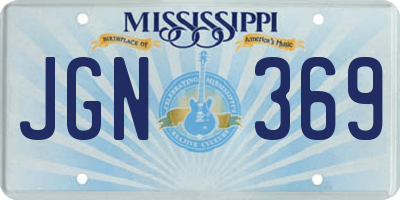 MS license plate JGN369