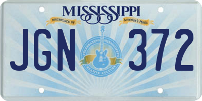 MS license plate JGN372