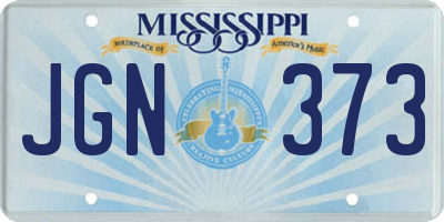 MS license plate JGN373