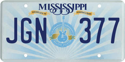 MS license plate JGN377