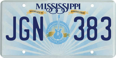 MS license plate JGN383