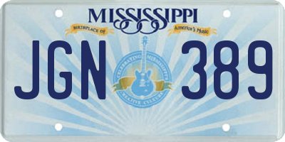 MS license plate JGN389