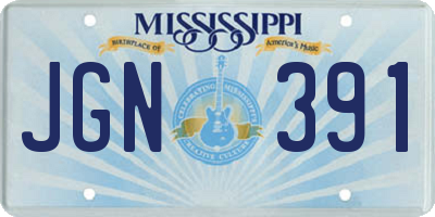 MS license plate JGN391