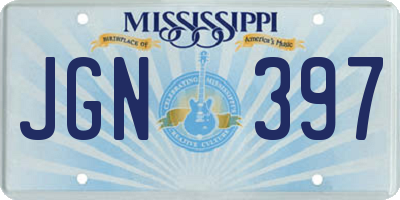 MS license plate JGN397