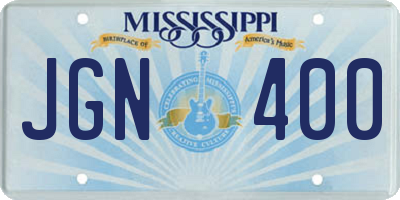 MS license plate JGN400
