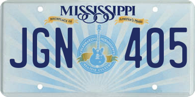 MS license plate JGN405