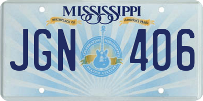 MS license plate JGN406