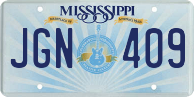 MS license plate JGN409
