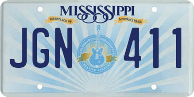 MS license plate JGN411