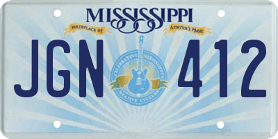 MS license plate JGN412