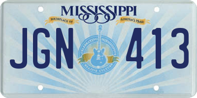 MS license plate JGN413