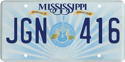 MS license plate JGN416