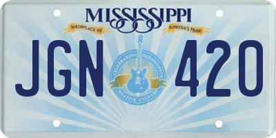 MS license plate JGN420