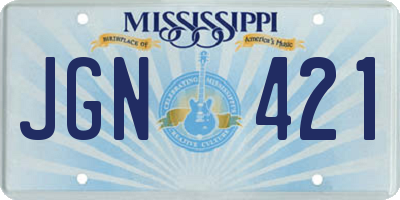 MS license plate JGN421