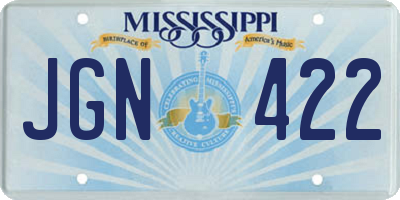 MS license plate JGN422
