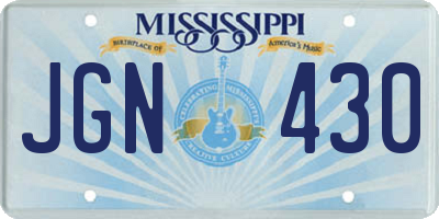MS license plate JGN430