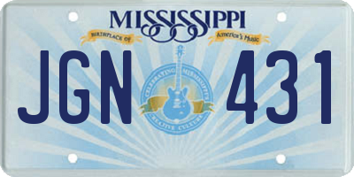 MS license plate JGN431