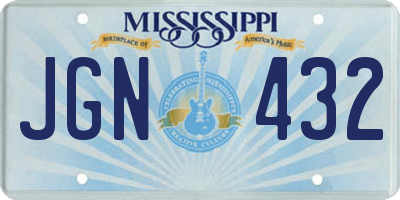 MS license plate JGN432