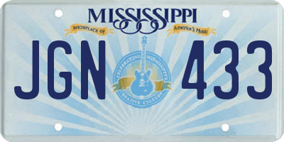 MS license plate JGN433