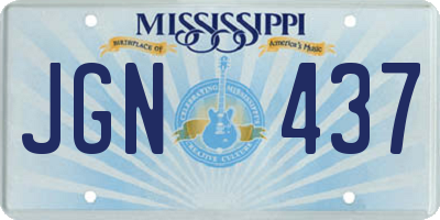 MS license plate JGN437