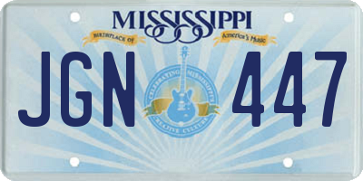 MS license plate JGN447