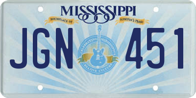MS license plate JGN451
