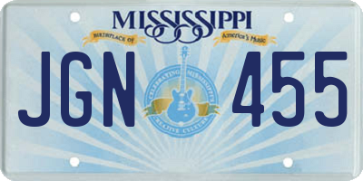 MS license plate JGN455
