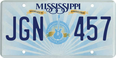 MS license plate JGN457