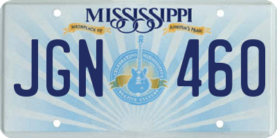 MS license plate JGN460