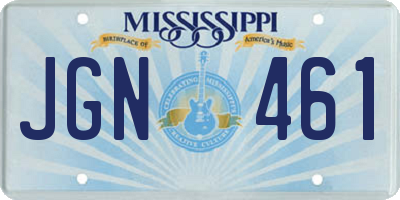 MS license plate JGN461