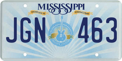 MS license plate JGN463