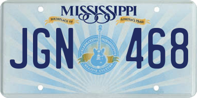 MS license plate JGN468