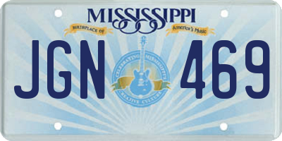 MS license plate JGN469