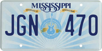 MS license plate JGN470