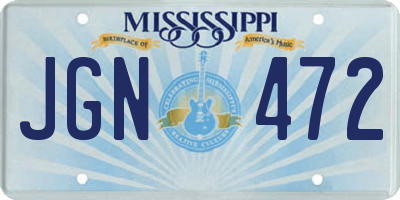 MS license plate JGN472